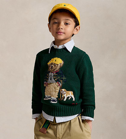 Polo Ralph Lauren Blouse - Knitted - Moss Agate w. Soft Toy