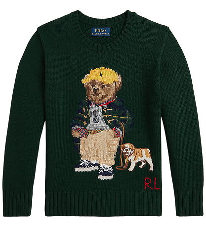 Polo Ralph Lauren Blouse - Knitted - Moss Agate w. Soft Toy Polo Ralph Lauren Blouse - Knitted - Moss Agate w. Soft Toy