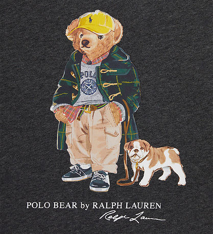 Polo Ralph Lauren Sweatshirt - Grey Melange w. Soft Toy Polo Ralph Lauren Sweatshirt - Grey Melange w. Soft Toy