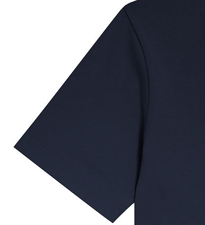 Lyle & Scott Stuttermabolur - Plain - Dark Dökkblátt