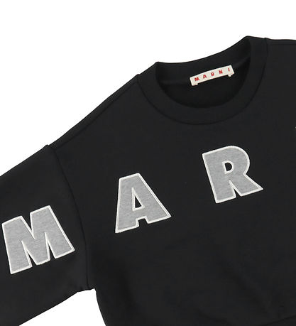 Marni Sweatshirt - Kurz - Schwarz/Cool Grey Melange