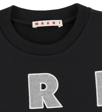 Marni Sweatshirt - Kurz - Schwarz/Cool Grey Melange