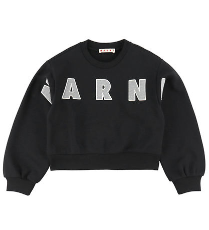 Marni Sweatshirt - Kurz - Schwarz/Cool Grey Melange
