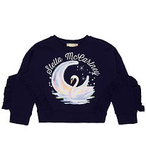 Stella McCartney Kids Sweatshirt - Navy w. Print/Ruffles