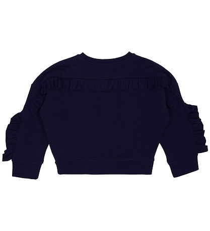 Stella McCartney Kids Sweatshirt - Navy w. Print/Ruffles Stella McCartney Kids Sweatshirt - Navy w. Print/Ruffles