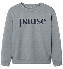 Name It Sweatshirt - NkmNello - Grey Melange w. Print