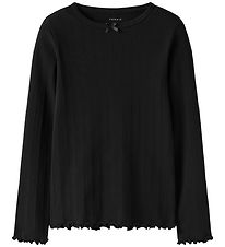 Name It Blouse - Rib - NkfNolea - Black w. Pointelle