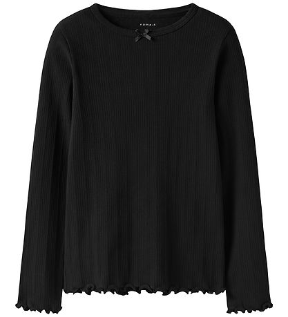Name It Blouse - Rib - NkfNolea - Black w. Pointelle Name It Blouse - Rib - NkfNolea - Black w. Pointelle