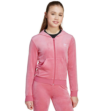 Gilet - Velours adidas Originals - Rose Fusion/Blanc Gilet - Velours adidas Originals - Rose Fusion/Blanc
