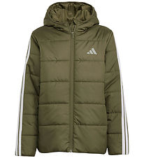 adidas Performance Puffer Jacket - J Ess 3S - Olistr/Black adidas Performance Puffer Jacket - J Ess 3S - Olistr/Black