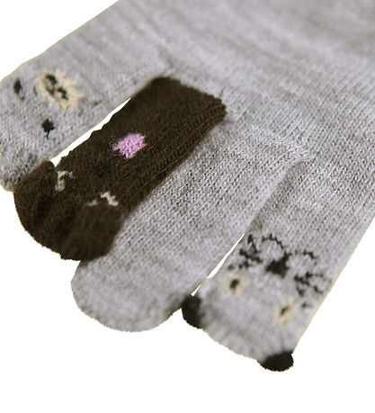 Molo Gloves - Knitted - Kaapo - Grey Melange w. Animals