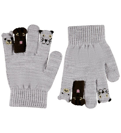 Molo Gloves - Knitted - Kaapo - Grey Melange w. Animals