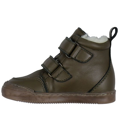 Pom Pom Winter Boots - Sneaker Wool Booty - Dark Green