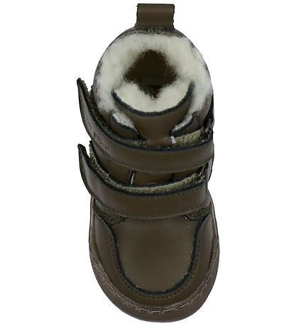 Pom Pom Winter Boots - Sneaker Wool Booty - Dark Green