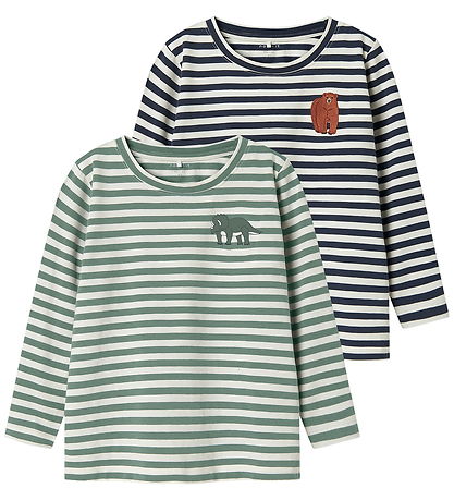Name It Blouses - NmmNitu - 2-Pack - Mood Indigo/W. Green Bay