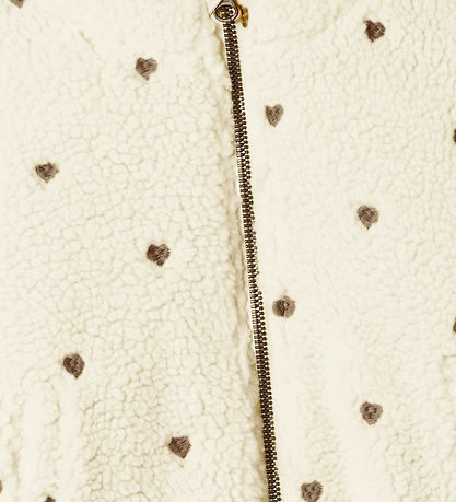 Lil' Atelier Fleece Jacket - NmfNalo - Turtledove/Black w. Heart