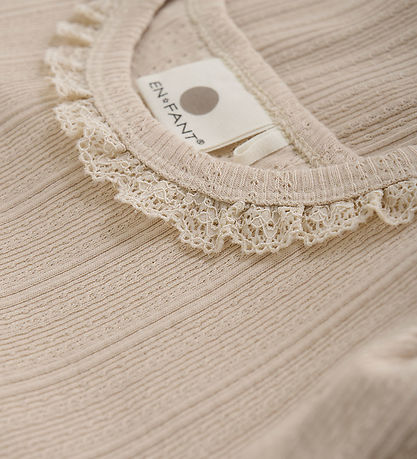 Blouse En Fant - Rib - Français Oak av. Pointelle Blouse En Fant - Rib - Français Oak av. Pointelle