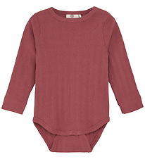 En Fant Bodysuit l/s - Roan Rouge w. Pointelle