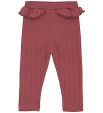 En Fant Leggings - Rib - Roan Rouge w. Pointelle