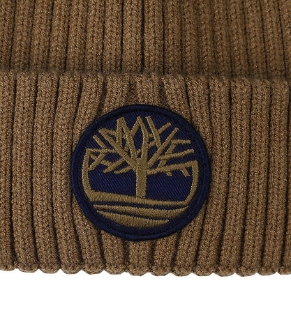 Bonnet Timberland - Rib - Tricoté - Khaki av. Logo Bonnet Timberland - Rib - Tricoté - Khaki av. Logo