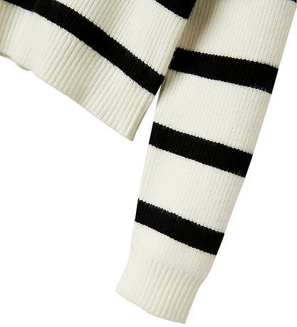 Name It Blouse - Knitted - NkfVnilla - Cloud Dancer/W. Black Str
