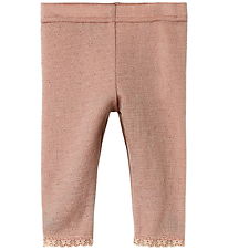 Lil' Atelier Leggings - Wool - NbfNoel - Roebuck w. Pointelle