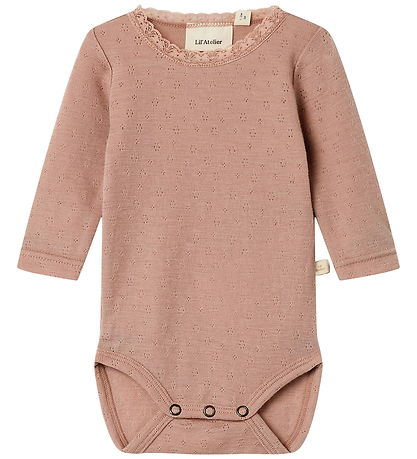 Lil' Atelier Bodysuit l/s - Wool - NbfNoel - Slim - Roebuck