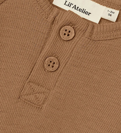 Lil' Atelier Bodysuit l/s - Wool - NbnNoel - Slim - Tigers Eye