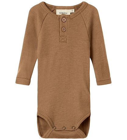 Lil' Atelier Bodysuit l/s - Wool - NbnNoel - Slim - Tigers Eye
