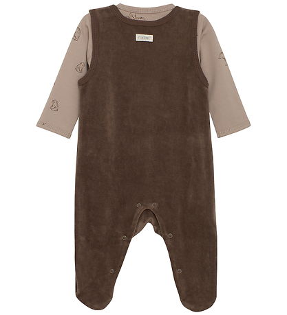 Fixoni Set - Body l/ä/Sparkdräkt - Velour - Kaffekvarts