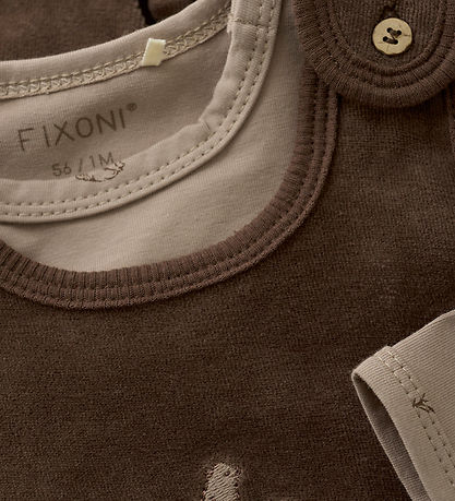 Fixoni Set - Body l/ä/Sparkdräkt - Velour - Kaffekvarts