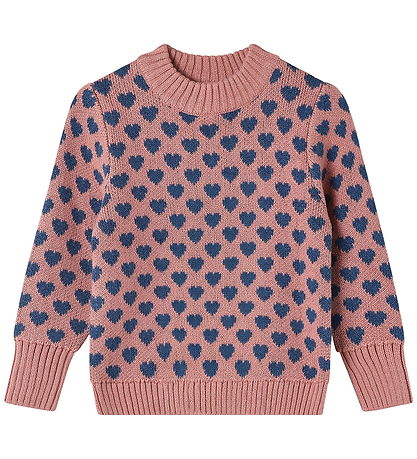 Fliink Blouse - Wool/Cotton - Knitted - Janie Heart - Ash Rose