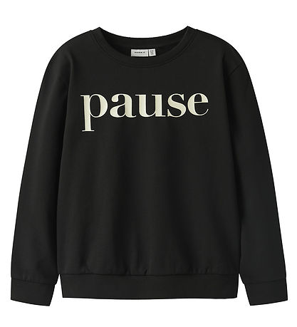 Name It Sweatshirt - NkfNoriana - Black w. Print Name It Sweatshirt - NkfNoriana - Black w. Print