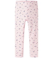 Name It Leggings - Rib - NmfNelia - Wieg Roze m. Bloemen Name It Leggings - Rib - NmfNelia - Wieg Roze m. Bloemen