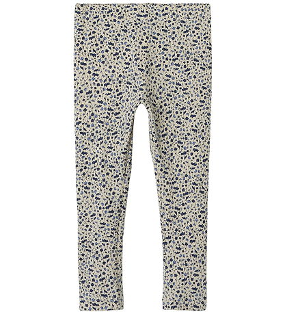 Leggings Name It - Rib - NmfNelia - Parchemin av. Fleurs