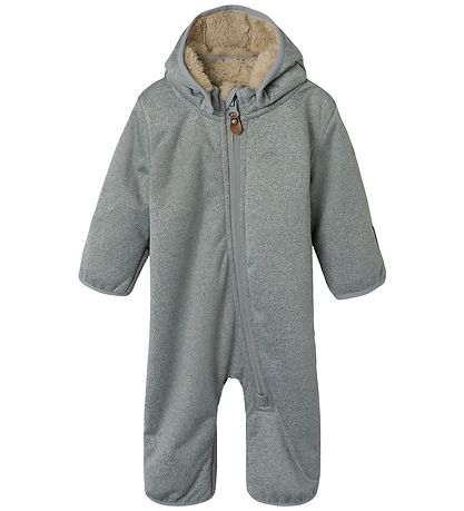 Name It Softshell Suit w. Fleece - NbnMada08 - Grey Melange w. Ø