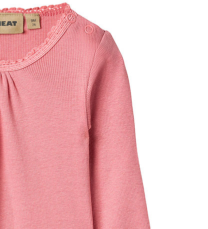 Wheat Bodysuit l/s - Rib - Lotta - Soft Pink