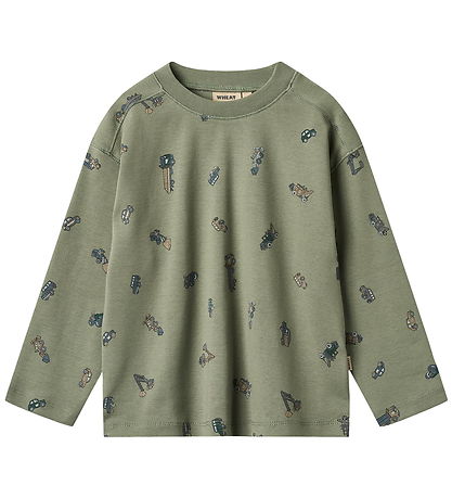 Wheat Blouse - Malthe - Dusty Green Cars