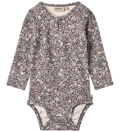 Wheat Bodysuit l/s - Liv - Purple Stone Flowers Wheat Bodysuit l/s - Liv - Purple Stone Flowers