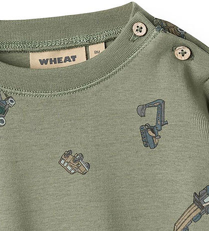 Wheat Bluse - Malthe - Dusty Green Cars Wheat Bluse - Malthe - Dusty Green Cars