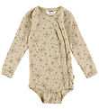 Joha Wrap Bodysuit l/s - Wool - Beige w. Stars Joha Wrap Bodysuit l/s - Wool - Beige w. Stars