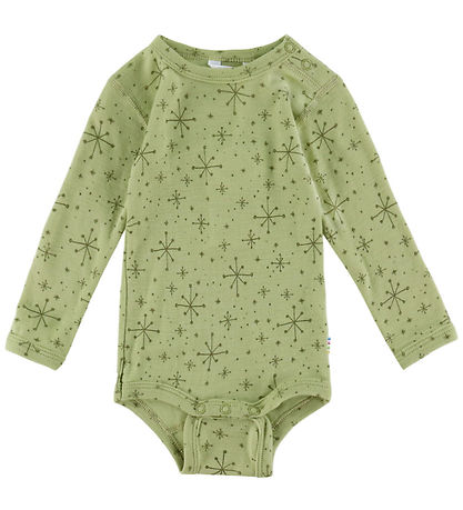Joha Bodysuit l/s - Wool - Light Olive w. Stars Joha Bodysuit l/s - Wool - Light Olive w. Stars