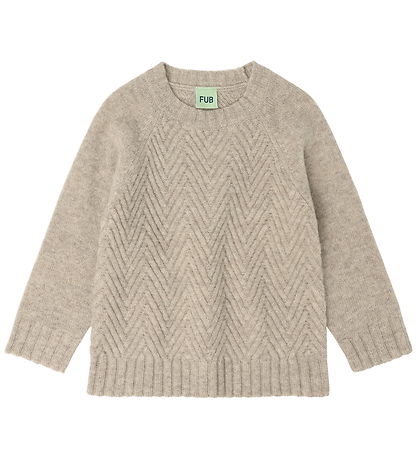 FUB Blouse - Knitted - Wool - Oat Melange