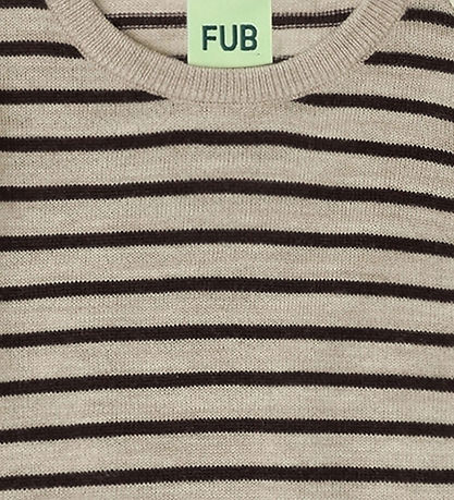 FUB Bodysuit l/s - Knitted - Wool - Oat Melange/Mocca FUB Bodysuit l/s - Knitted - Wool - Oat Melange/Mocca