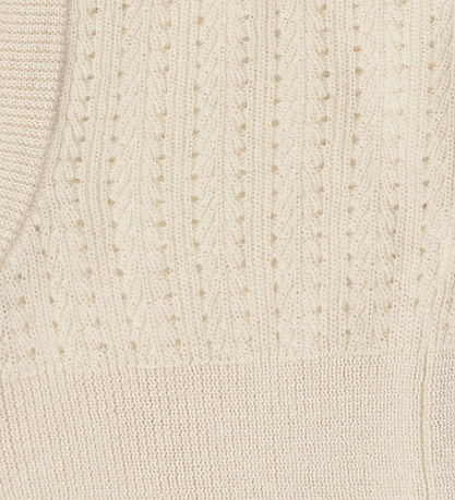 FUB Balaclava - 1-lag - Strikk - Ull - Ecru m. Hullmønster