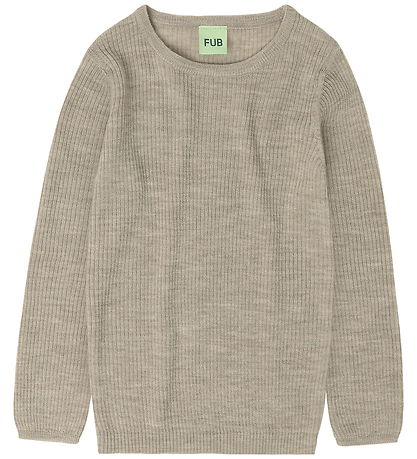 FUB Blouse - Rib - Knitted - Wool - Oat Melange