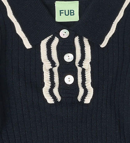 FUB Pólóbolur - Rib - Prjónað - Ull - Dark Dökkblátt