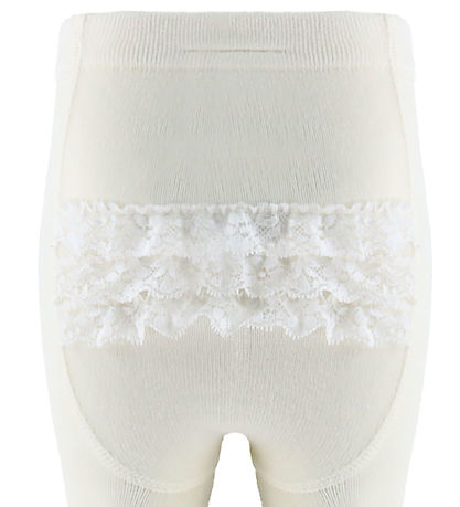 Name It Tights - NbfOpagna - Cloud Dancer w. Lace