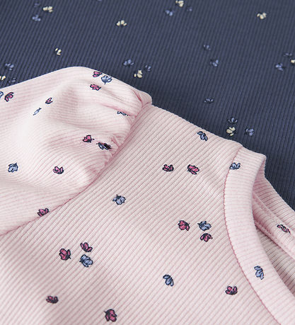 Chemisier Name It - 2 Pack - Rib - NmfNelia - Rose/Violet av. Fl Chemisier Name It - 2 Pack - Rib - NmfNelia - Rose/Violet av. Fl