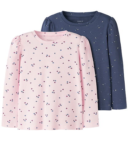 Chemisier Name It - 2 Pack - Rib - NmfNelia - Rose/Violet av. Fl Chemisier Name It - 2 Pack - Rib - NmfNelia - Rose/Violet av. Fl